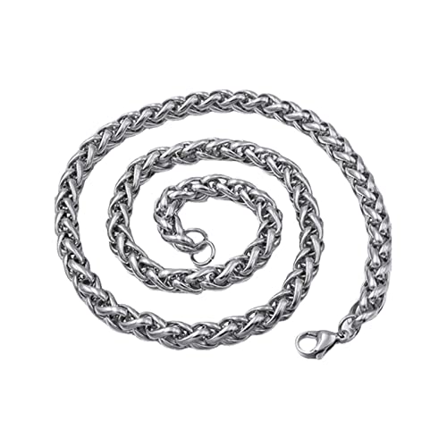 Cadenas para hombres de acero de alta pureza con eslabones de trigo trenzado premium