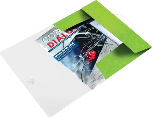 Leitz Eckspannermappe aus Kunststoff für bis zu 150 Blatt, A4, Gummizugverschluss, Grün, WOW, 45990054