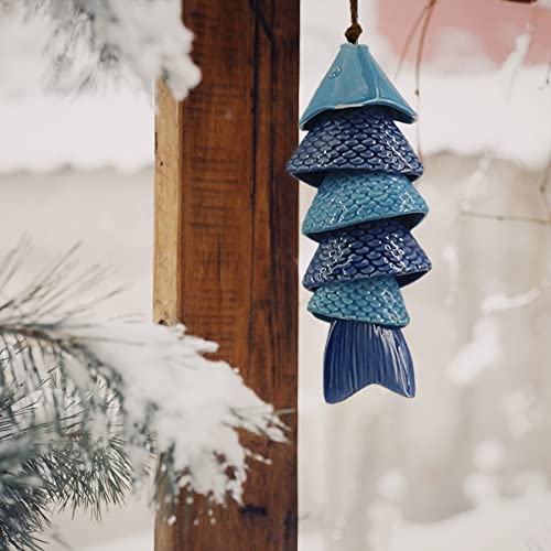 Koncenttop Koi Fish Ceramic Wind Chimes, Nautical Decor, 12Inch Fish Wall Decor, Fish Decor For Home, Beach Decor, Ocean Decor, Garden Gift #TOP7
