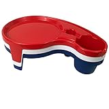 Arron Kelly Party Pal Portable Picnic Table Food Tray (3 Piece), Red, White and Navy