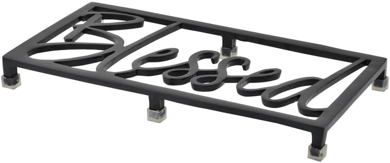 2PC Set Trivets for Hot Dishes Kitchen Essentials Coasters Trivet Set - Hot Plate Pot Holders - Kitchen Gifts (Black) 12"x6.25"