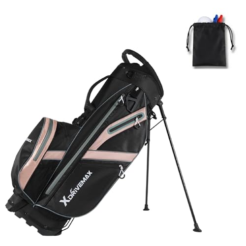 Golf Stand Bag with 8-Way Top, Cooler, Rain Cover, Pink