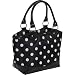 Sachi Fashion Insulated Lunch Bag, Black with White Dots