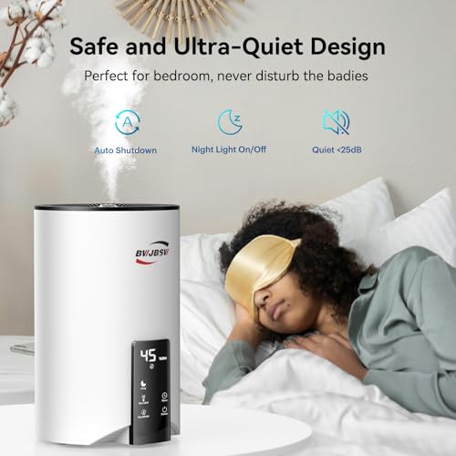 4L Smart Ultrasonic Humidifier – Top-Fill Design, Cool Mist, Long Lasting 30H Runtime, Remote Control, 400 Sq Ft Coverage by BWJBSW - Image 5