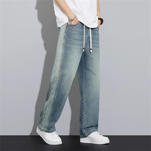 Mens Jeans Spring Summer Loose Comfortable Straight Leg Wide Denim Pants Casual Fashion Streetwear4