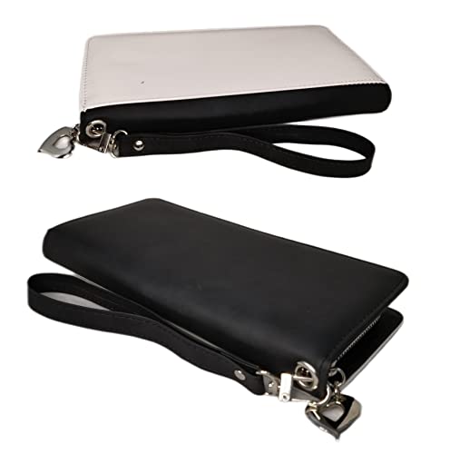 Sublimation Wallet Women's Zipper Card Holder Storage Bag Women's Travel Clutch Wristband DIY Craft (Black)3