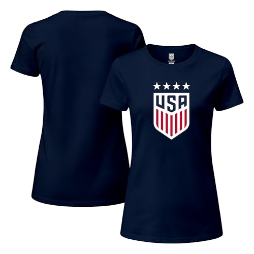 Icon Sports Offical Licensed US Soccer Federation USWST 4 Star T-Shirt | Navy, X-Large