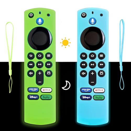 XOXVURI 2 Piezas Funda Mando Fire Tv Stick Funda De Silicona De Mando Distancia Para Stick 4K 3Rd Gen 3Rd Generación Funda Protectora Antideslizante De Mando Distancia (Verde Azul)