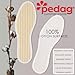 Pedag Summer | Pure Terry Cotton Insoles | Handmade in Germany | Absorbs Sweat & Controls Odor | Ideal for Wear Without Socks | Washable | US Women 9/ Men 6/ EU 39 | White | 3 Pair