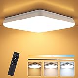 Función de memoria: esta lámpara de techo LED dispone de una inteligente función de memoria, si después de un minuto enciende la lámpara de techo mediante mando a distancia, se puede activar el último ajuste de color utilizado al encender.