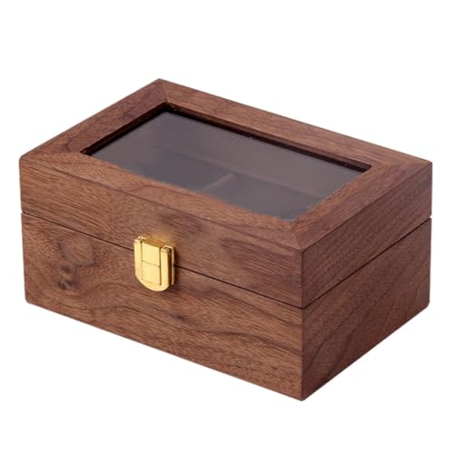 Boîte de rangement montre anti-chute en bois solide marron