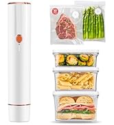 Vixino Vacuum Sealer for Food, Compact Handheld Vacuum Sealer Machine with 30 Reusable Bags & 3 C...