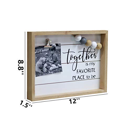Paris Loft Together Is My Favorite Place To Be Freestanding Wood Frame Sign Wall Decor Wood Picture Frames With Metal Clips And Colorful Wood Beads 12X1.5X8.8'' #TOP3