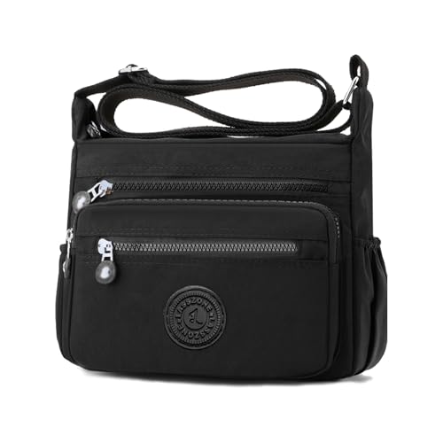 LassZone Women's Multi-Pocket Casual Crossbody Bag Handbags Waterproof Nylon Shoulder Bags Messenger Travel Bag for Shopping Hiking Daily Use