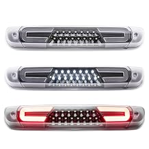 LED Third 3rd Brake Light Compatible with 2007-2013 Silverado Sierra 1500 1500HD, 2007-2014 Silverado Sierra 2500 3500 2500HD 3500HD, Rear High Mount Stop Light Roof Cargo Lamp, Clear Len