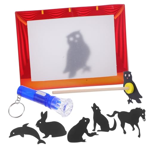 HOOTNEE - HOOTNEE Kit De Fabrication De Marionnettes D’Ombres Chinoises Garçon Et Filles, Théâtre DIY Portatif, Matériaux Faciles à Manipuler, Activité Éducative Manuelle, Jeu Créatif, Lampe De Poche Colorée