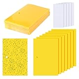 100 placas amarillas adhesivas para insectos, trampa para moscas amarillas, trampa para moscas de cereza, resistente al agua, contra mosquitos de luto, papel amarillo, nematodos y pulgones (15 cm x 10
