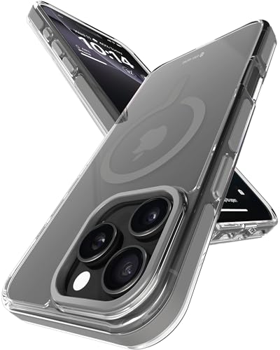 Image of eller sante Apex Magpro Back Cover Case for iPhone 16 Pro Max Scratch Resistant Camera Screen Protector TPU Shockproof 10ft Drop Protection Support Mag-Safe Wireless Charging- Grey