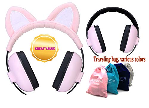 Pormucal Baby Ear Protection Ear Muffs For 3 Months To 2+ Years Noise Reduction Hearing Protection For Infant And Toddlers With Cat Ear. (Pink) #TOP7