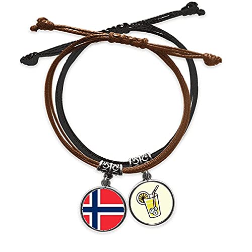 Drapeau de la Norvège bracelet en cuir pour vos voyages