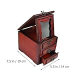 JOINPAYA Joyero de Madera Organizador de Joyas Antiguo Estilo Chino con Espejo Protege contra Polvo y Daños, Adecuado para Guardar Anillos y en Días Obsequios