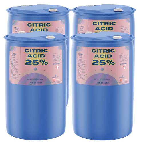 Citric Acid 25% Solution - 4 x 55 Gallon Drums - Versatile and Concentrated Chemical