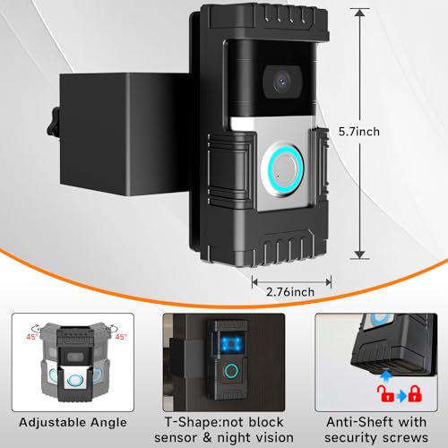 Anti-Theft Doorbell Mount Compatible with Ring/Blink, No-Drill Camera Holder, Adjustable Mounting Bracket Accessories, for Doorbell 1/2/3/4/3Plus/2020 2023 2024 Release/Pro/Pro 2 by TagRecove - Image 7