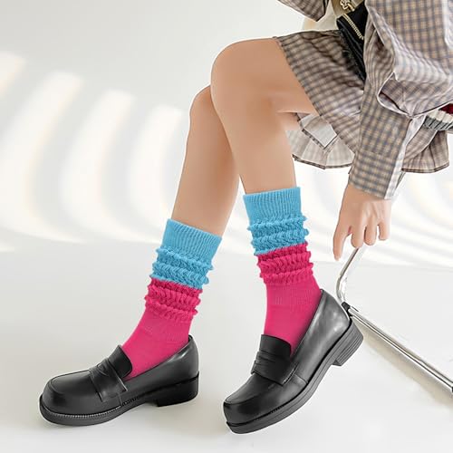 Image of Forwe 3 Pairs Slouch Socks for Women Size 9-11 Soft Extra Long Scrunch Knee High Boot Socks
