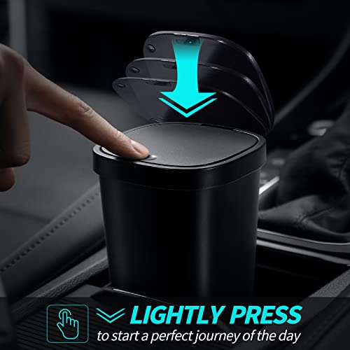 2 Packs Car Trash Can With Lid,Small Car Trash Bin,Automotive Garbage Cans With Car Trash Bags,Mini Auto Dustbin Garbage Organizer For Car Office Home,Car Door Trash Can #TOP1