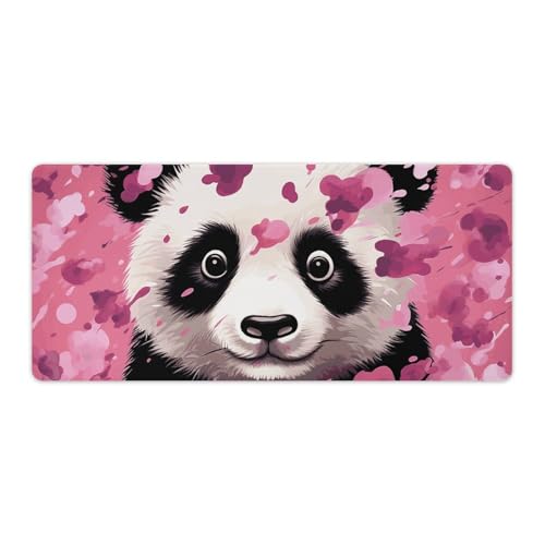 Tapis de souris de jeu géant 40x90 cm en coton motif panda rose