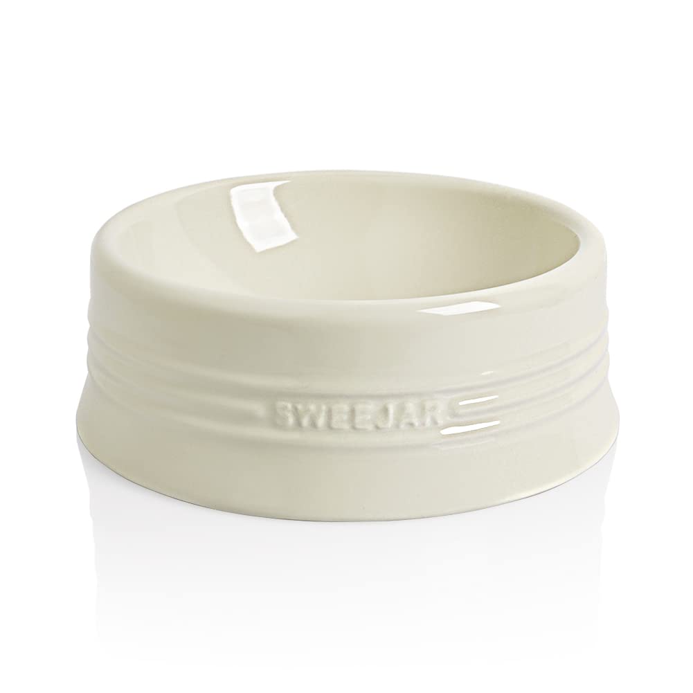 Sweejar Gradient Dog Bowl, Ceramic Dog Food Dish for Large Dogs and Large Cat, Porcelain Pet Bowl for Food and Water 32 oz (Beige)