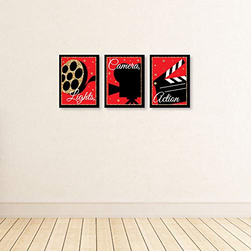 Big Dot Of Happiness Red Carpet Hollywood - Movie Wall Art And Home Theater Room Decorations - Christmas Gift Ideas - 7.5 X 10 Inches - Set Of 3 Prints #TOP2