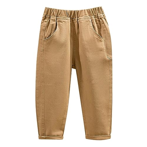 Toddler Boys Pull on Cargo Pants Twill Khaki Joggers Sweatpants Stretch Quick Dry School Hiking Pants Fall Outfits