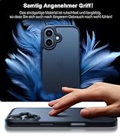 TORRAS Guardian für iPhone 16 Hülle [TOP Militärschutz mit 360° Airbags] Samtweiche Haptik Kratzfest Stoßfest Case mit Abnehmbare Knöpfe Matt Schutzhülle für iPhone 16 Handyhülle Schwarz – Ansicht 5
