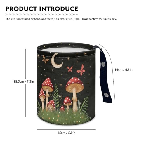 Image of Cute Butterfly Mushroom Car Garbage Can Waste Basket for Cars - Back Seat, Floor, or Hanging Headrest Car Accessories Interior Road Trip Essentials