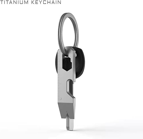 Miniatura 4 de EDC - Llavero de palanca de bolsillo multiherramienta, titanio, pequeño para llaveros