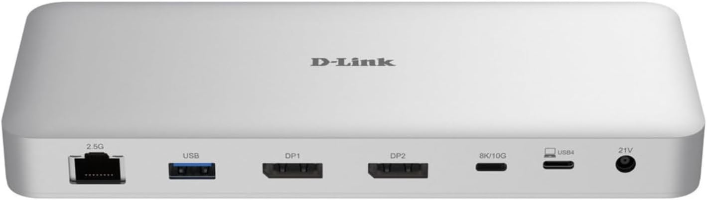 D-Link 10-in-1 USB-C Hub, Max 100W Power Delivery, Dual 4K HDMI Ports, 2 x USB-C & 2 x USB-A Data Ports, Ethernet and SD Card Slots for Dell Laptop, ThinkPad, and More (DUP-A01)