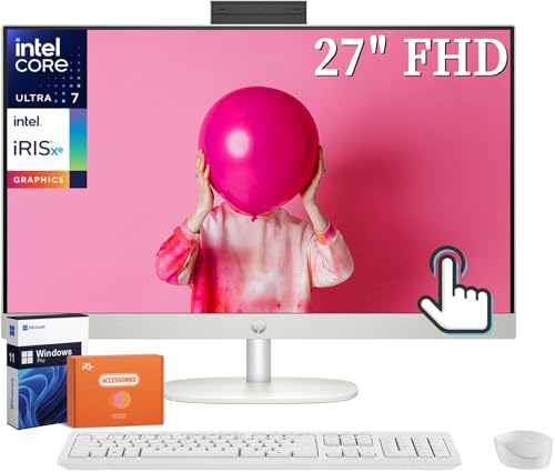 Image of HP 27 Inch FHD Touchscreen Business All in One Desktop Computer, Intel 12-core Ultra 7 155U (Beats i7-1355U), 16 GB DDR5, 1 TB SSD, Wireless KB, Mouse, Windows 11 Pro