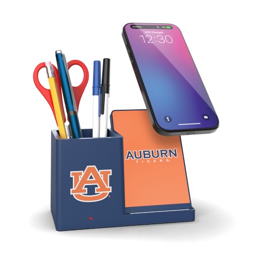 SOAR NCAA Wireless Cell Phone Charger and Desktop Organizer, Auburn Tigers