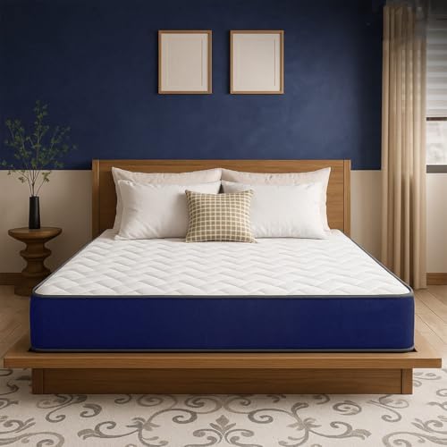 Image of Repose Eyelidz Bonnell Spring Mattress with Durable Open-Coil System for Firm Support, Double Size (75x48x6 Inches), Enhanced Airflow & Pressure Relief - Affordable, Long-Lasting Comfort