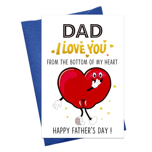 Fsaoor Funny Fathers Day Card for Dad from Daughter Son – Fathers Day Gift Card with Envelope - Humorous Happy Father'Greeting Cards for Dad Daddy Stepdad Grandfather from Daughter Son Kids