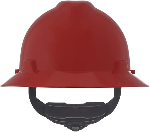 Miniatura 4 de MSA - Casco V-Gard de ala completa con suspensión, cubierta de polietileno, protección superior contra impactos y correas de corona autoajustables,