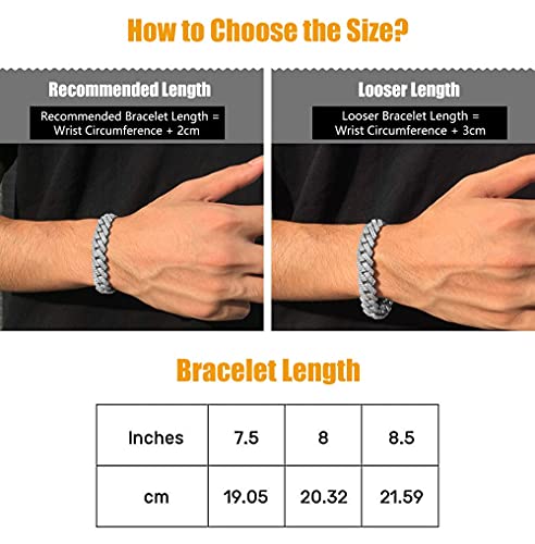 Luxfine 12Mm Iced Out Miami Cuban Link Bracelet Necklace 14K Real Gold Plated Hypoallergenic Hip Hop Jewelry For Men Women Birthday Gift 5A+ Cubic Zirconia Prong-Setting #TOP7