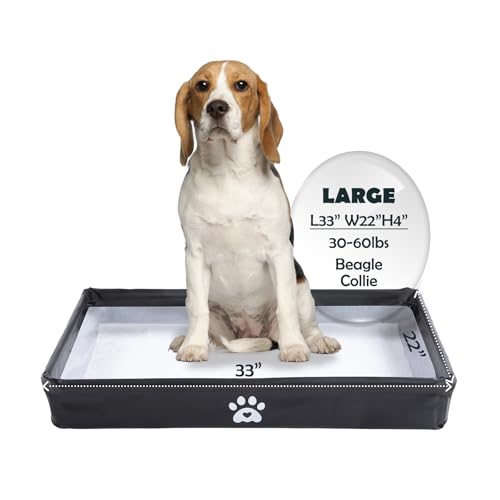 MEEXPAWS Dog Pee Pad Holder Tray Foldable, Puppy Pad Holder Liner Base High Side, Litter Box Indoor...