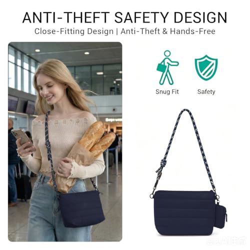 Image of ACUARIO Crossbody Bags for Women - Puffy Tote Bag Purse for Work, Travel, Shoulder Handbag with Small Wallet