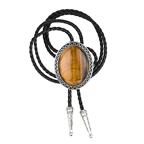 Huabola Calyn Bolo Tie With Natural Tiger Eye Stone Handmade Bolo Tie For Men #TOP3