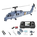 YGWXYYZJ Hélicoptère radiocommandé Black Hawk sans balais 4 canaux Drone Intelligent avec écran HD intégré, GPS et Flux Optique pour Adultes. Fonctionne avec 2 Batteries