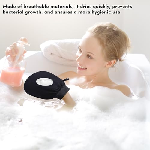 KUBDPQOR Peeling Handschuhe 2 Stück und Rückenpeelingtücher 2er Set – Hautpflege Set für Damen und Herren, Duschhandschuhe zum Peeling, sanfte Reinigung, für trockene und fettige Haut, ideal für Bad