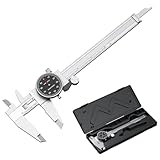 HDLNKAK Dial Caliper Shockproof Dial Caliper Precision Caliper with Black Watch 0-6' Range, 0.001”...