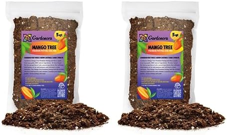 GARDENERA Mango Tree Plant Potting Soil - Experience Juicy Mangoes and Vibrant Growth with Professional Grade Mix - 10 Quart